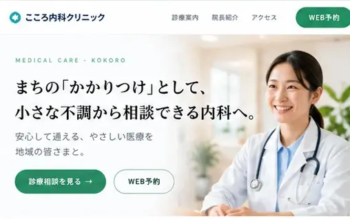 クリニック・医療「こころ内科クリニック」の参考デザイン(架空)